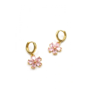 Çiçek Küpe - Pembe