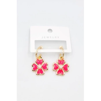 Çiçek Küpe - Pembe