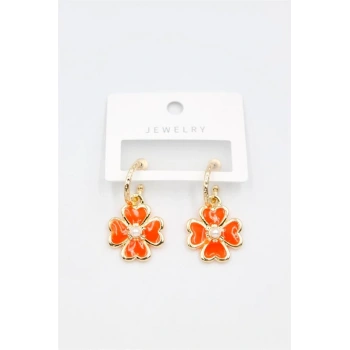 Çiçek Küpe - Turuncu