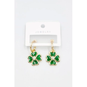 Çiçek Küpe - Yeşil