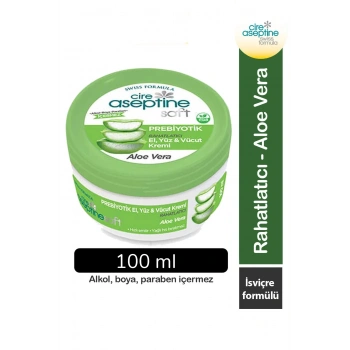 Cire Aseptine Soft Aloe Vera Özlü Yatıştırıcı Besleyici Prebiyotikli Krem 100 ml