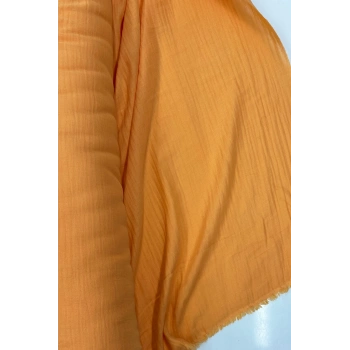 Çok Amaçlı Müslin Pamuklu Bebek Örtü ve Battaniye Kumaşı Müslin Bez Turuncu 7