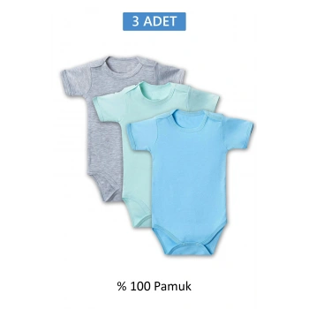 Çok Renkli Yarım Kol Body Zıbın 7-12 YAŞ Çocuklar İçin (3 ADET) Alttan Çıtçıtlı Özel Gereksinimli