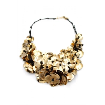 Çoklu Çiçek Kolye - Altın