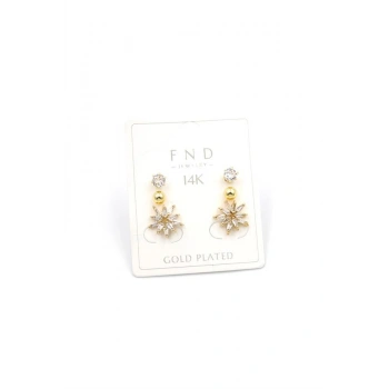 Çoklu Çiçek Küpe - Altın