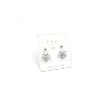 Çoklu Çiçek Küpe - Gümüş