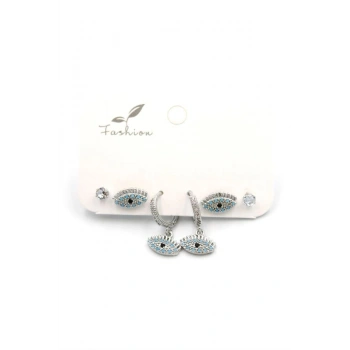 Çoklu Göz Küpe - Gümüş