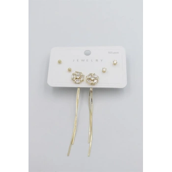 Çoklu Set Küpe - Altın