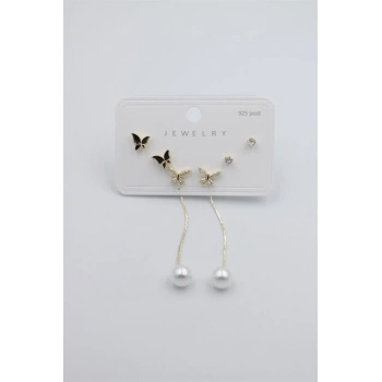 Çoklu Set Küpe - Altın