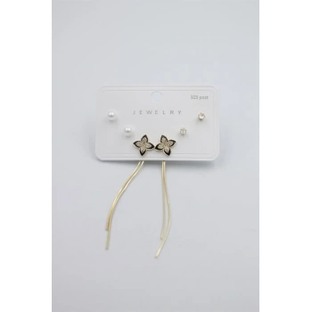 Çoklu Set Küpe - Altın