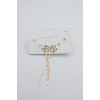 Çoklu Set Küpe - Altın