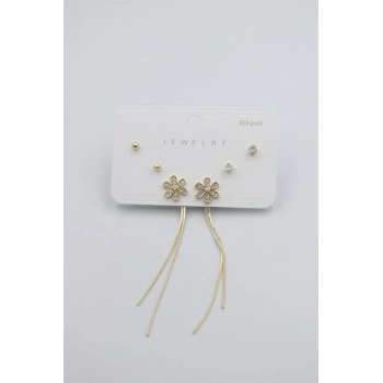 Çoklu Set Küpe - Altın