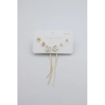 Çoklu Set Küpe - Altın