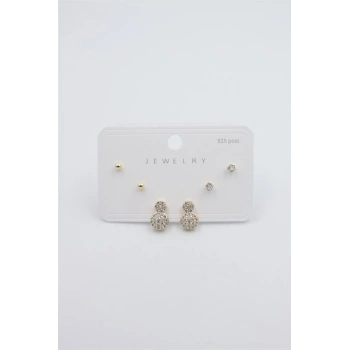 Çoklu Set Küpe - Altın