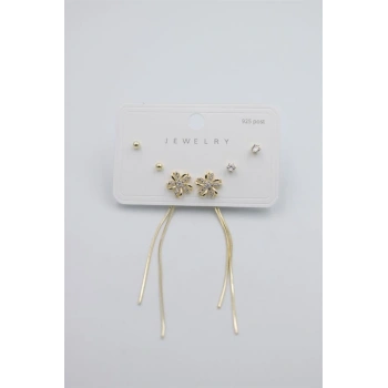 Çoklu Set Küpe - Altın