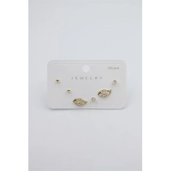 Çoklu Set Küpe - Altın