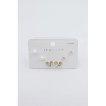 Çoklu Set Küpe - Altın