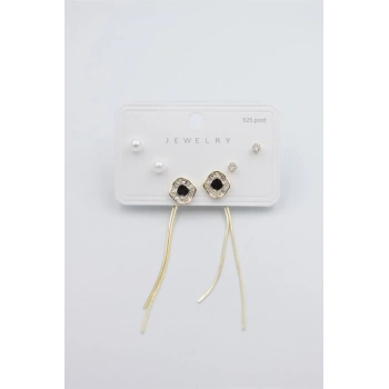 Çoklu Set Küpe - Altın