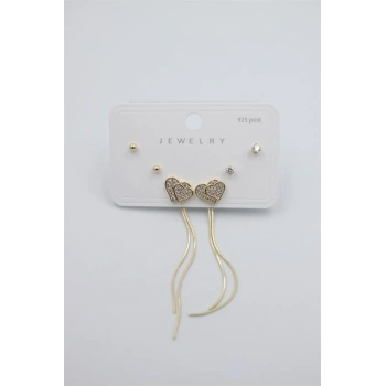 Çoklu Set Küpe - Altın