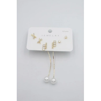 Çoklu Set Küpe - Altın