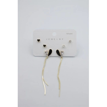 Çoklu Set Küpe - Altın