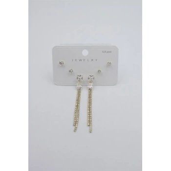 Çoklu Set Küpe - Altın