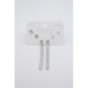 Çoklu Set Küpe - Gümüş