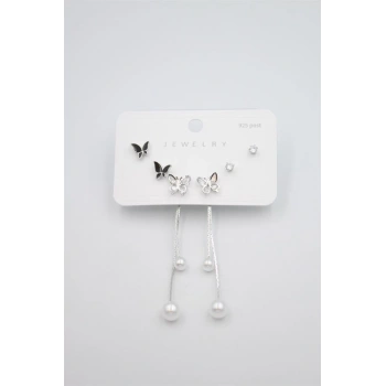 Çoklu Set Küpe - Gümüş