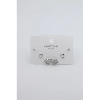 Çoklu Set Küpe - Gümüş