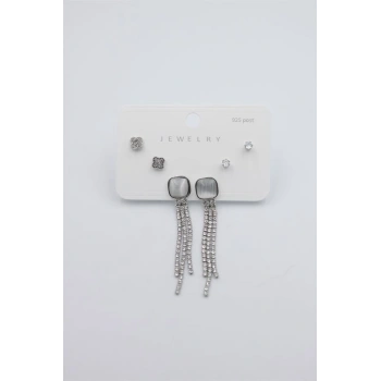 Çoklu Set Küpe - Gümüş