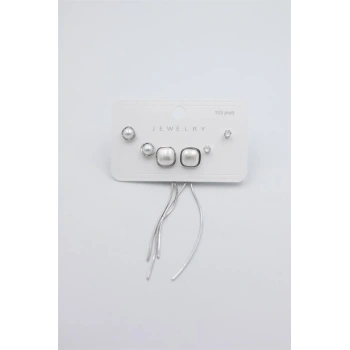 Çoklu Set Küpe - Gümüş