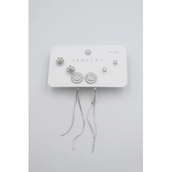 Çoklu Set Küpe - Gümüş