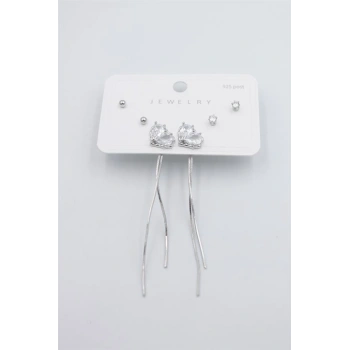 Çoklu Set Küpe - Gümüş