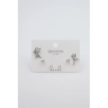 Çoklu Set Küpe - Gümüş