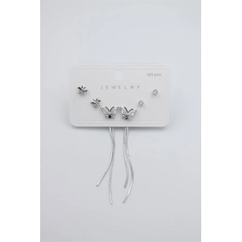 Çoklu Set Küpe - Gümüş