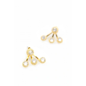 Çoklu Taşlı Küpe - Altın