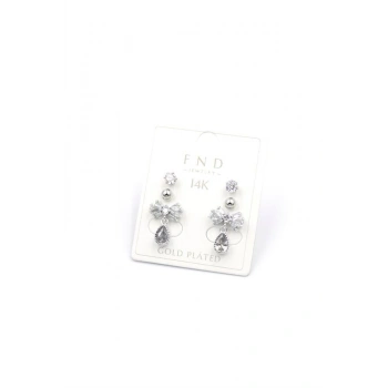 Çoklu Taşlı Küpe - Gümüş