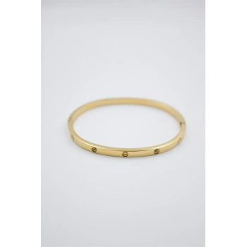 CRT Model Taşlı İnce  Bilezik - Altın