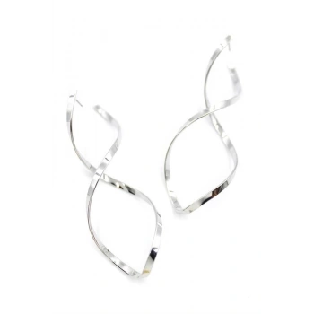 Dalgalı Küpe - Gümüş