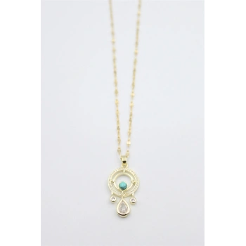 Damla Taşlı Kolye - Altın