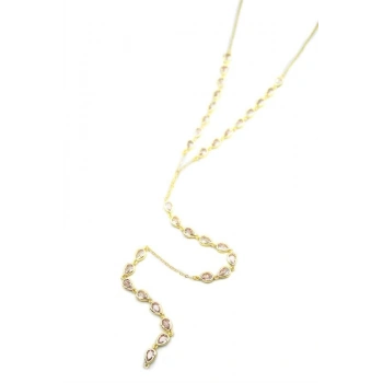 Damla Taşlı Y Kolye - Altın