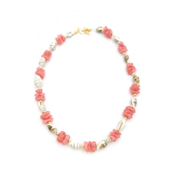 Deniz Kabuğu Kolye - Nar Çiçeği