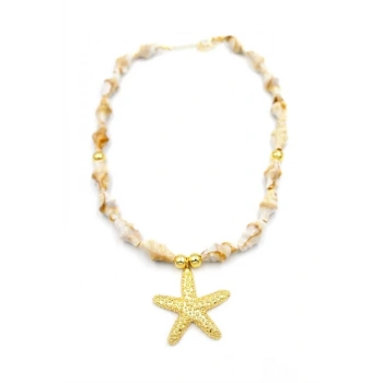 Deniz Kabuklu Yıldız Kolye - Altın