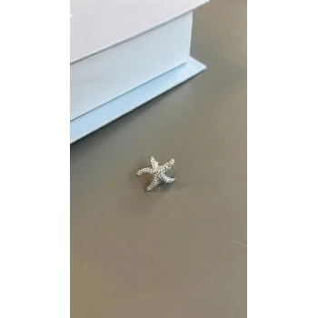 Deniz Yıldızı Kıkırdak Küpe - Gümüş