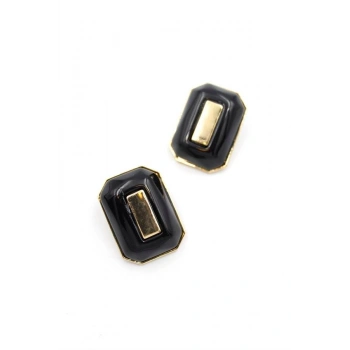 Dikdörtgen Küpe - Siyah