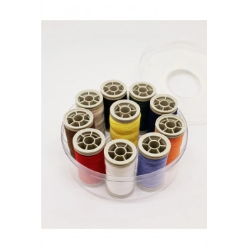 Dikiş Iplik Seti 10lu Yuvarlak Kutulu Royaleks-7663