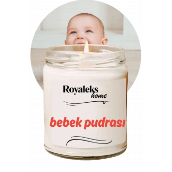 Doğal Özel Seri Kokulu Dekoratif Kavanoz Mum 210 cc - Bebek Pudrası - RYL