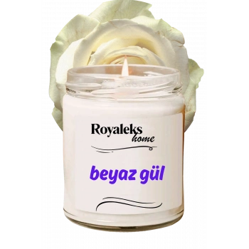 Doğal Özel Seri Kokulu Dekoratif Kavanoz Mum 210 cc - Beyaz Gül - RYL