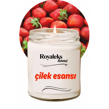 Doğal Özel Seri Kokulu Dekoratif Kavanoz Mum 210 cc - Çilek Esansı - RYL