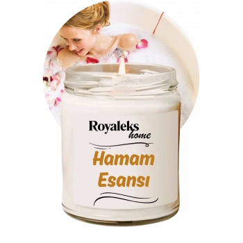 Doğal Özel Seri Kokulu Dekoratif Kavanoz Mum 210 cc - Hamam Esansı - RYL